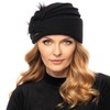 VIVISENCE Women's Winter Toque Made of Wool Handmade Autumn Warm