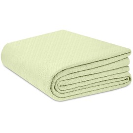 COTTON CRAFT - 100% Super Soft Premium Cotton Herringbone Twill Thermal Blanket - Full/Queen Sage