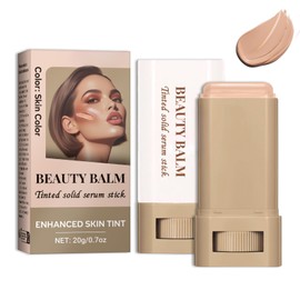 Tinted Solid Serum Foundation Stick – Skin Color | Lightweight Buildable Coverage, Natural Finish, 20g Travel-Friendly Makeup Stick for All Skin Types (Skin Color Shade)