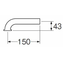 SANEI Drainage Parts P Pipe for Wall Drainage Pipe Diameter 1.3 inches (32 mm) H71-66-32X150