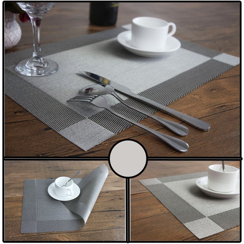 Dooppa PVC Insulation Non-slip Placemats Washable Table Mats Set of