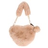 VALICLUD Shoulder Bag Faux Fur Purse Heart Shaped Purse Furry