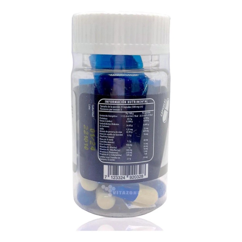 VITMN energizante 20 Cápsulas De 500 Mg PROTGT Sin sabor
