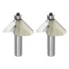sourcing map 2pcs 45 Degree Chamfer Router Bit 1/2 Inch