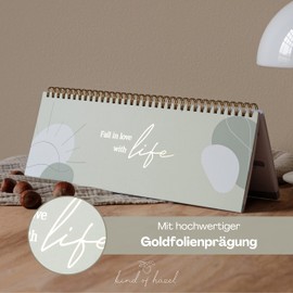 KIND OF HAZEL® Weekly Planner I Beautiful Desk Calendar Landscape with To Do Lists and Notes I High-Quality Standing Calendar Undated with Gold Foil Embossing