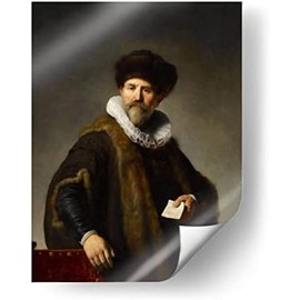 Canvas Lab Póster decorativo Nicolaes Ruts - Rembrandt van Rijn 30 x 40 cm Poster para decorar habitación, oficina, pasillo Decoración con tema: Arte clásico, Barroco