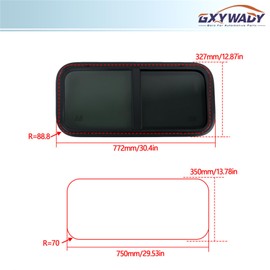 GXYWADY RV Horizontal Slide Window 30W x 15H Equipped with Plastic Lock Installation Opening Size 750 x 350 MM