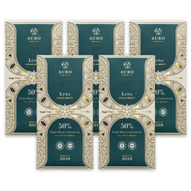 Auro Reserve Luna Dark Milk 50% Milk Chocolate 5 Pack - Filipino Chocolate - Premium, Made At Origin, Direct Trade, Bean-to-Bar, Woman Owned, BIPOC Owned - Halal - Bundle