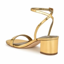 Nine West Women's ALLORA Heeled Sandal, Bronze 750, 8.5