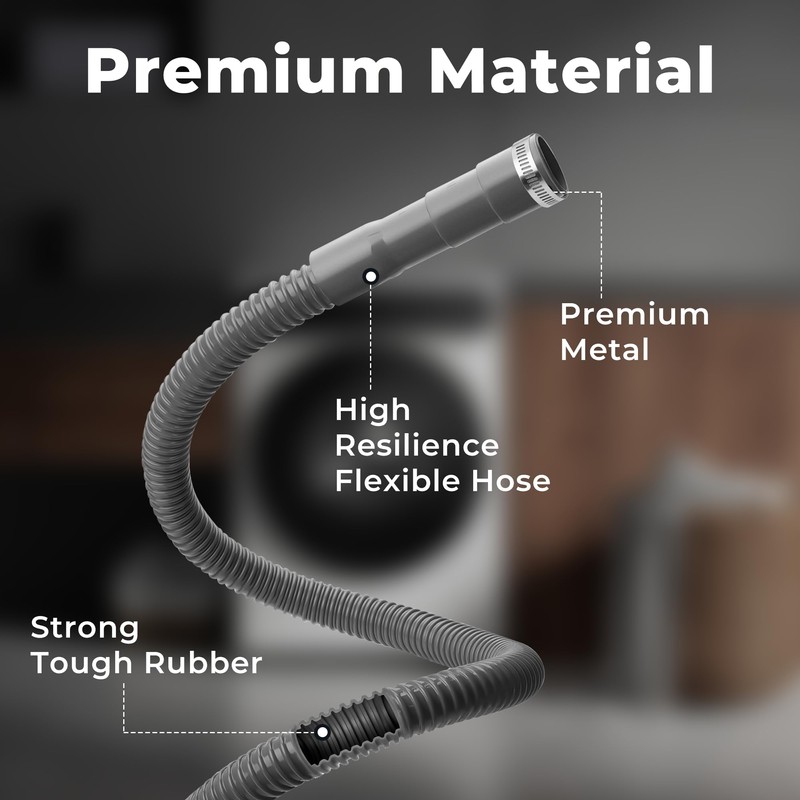 Funmit 12Ft Universal Washing Machine Drain Hose Flexible Extension Hose