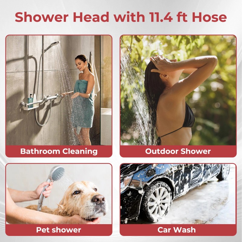 GASLAND Camplux 11.48FT Hand Held Showerhead High Pressure ON/Off Switch