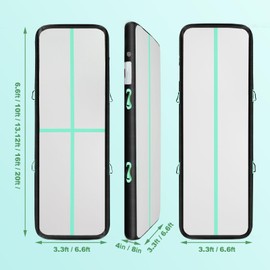 13FT Inflatable Air Gymnastics Mat Gymnastics Track Training Mats Yoga Floor Cheerleading Landing Taekwondo Training Kungfu Exercise Mats with Electric Air Pump for Home Gymnasium Beach Park and Water