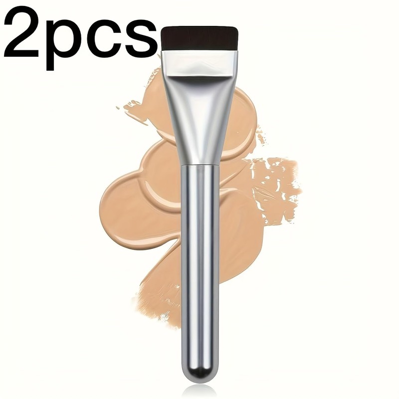 2Pcs Ultra Thin Foundation Brush, Flat Makeup Brush for Face