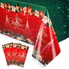 Yoption 3 Pack Christmas Tablecloth Disposable, Red Green Plastic Rectangle