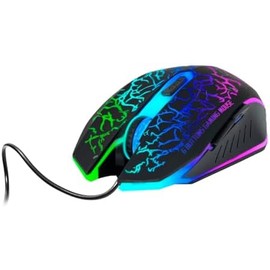 Green Leaf 18-8298 Mouse Gamer 6D Alambrico, 1000 a 1600 Dpis, Luz Led 7 Colores