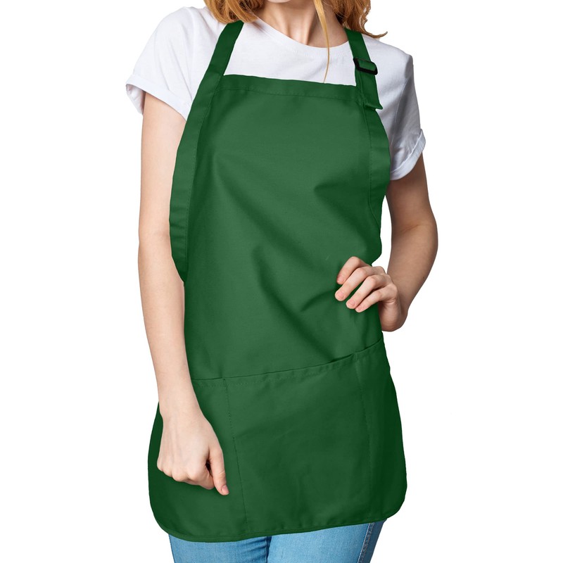 DALIX Apron Commercial Restaurant Home Bib Spun Poly Cotton Kitchen
