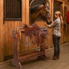 DigNew Large Wood Saddle Rack with Curved Top Surface,Bridle Rack