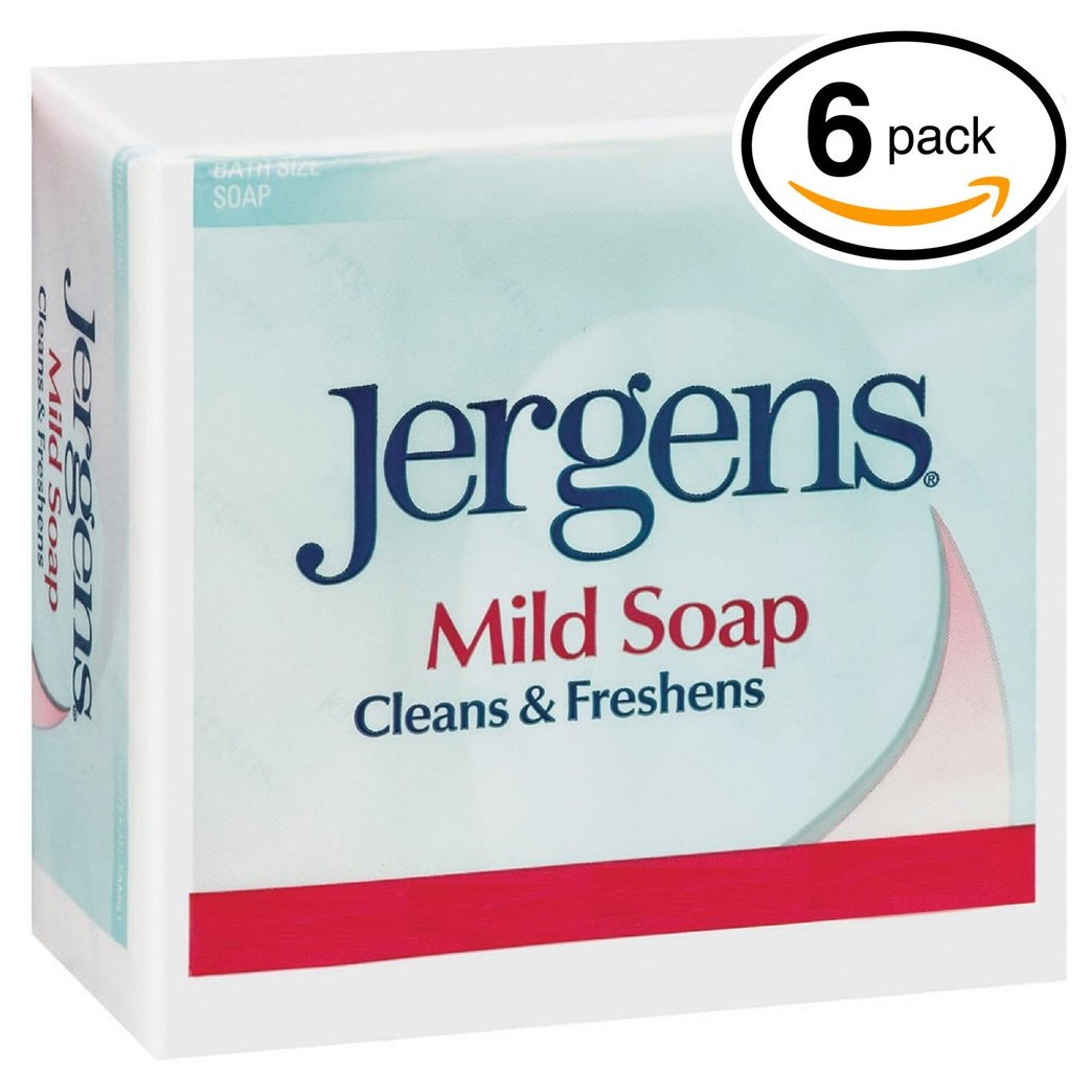 (PACK OF 6 BARS) Jergens ORIGINAL MILD Bar Soap. LUXURIOUS LATHER THAT LEAVE SKIN FRESH & CLEAN! All Natural Formula for Men & Women. (6 Bars, 3.0oz Each Bar)
