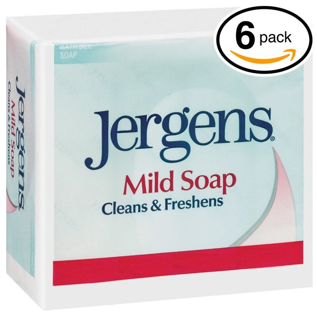 (PACK OF 6 BARS) Jergens ORIGINAL MILD Bar Soap. LUXURIOUS LATHER THAT LEAVE SKIN FRESH & CLEAN! All Natural Formula for Men & Women. (6 Bars, 3.0oz Each Bar)