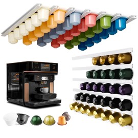 MABAHON 11 Pcs Coffee Pod Holders, Coffee Pod Storage Organiser Simple Type, K Cup Holders, Compatible for 54 Vertuoline or 72 Nespresso Original Line Pod white