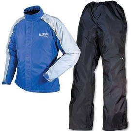 ROUGH & ROAD Sports Company DUALTEX Compact Motorcycle Rain Suit, ocean blue