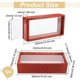 OLYCRAFT 26x13x6cm Shadow Photo Frame Shadow Box Picture Frame with Double-Sided Acrylic Clear Window DIY Display Box Wooden Box Frame for Dried Flowers Specimens Handicrafts Souvenirs and Photos