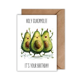 WBdesignz Birthday Card with Envelope - Holy Guacamolee It's Your Birthday Happy Birthday Card (A6)