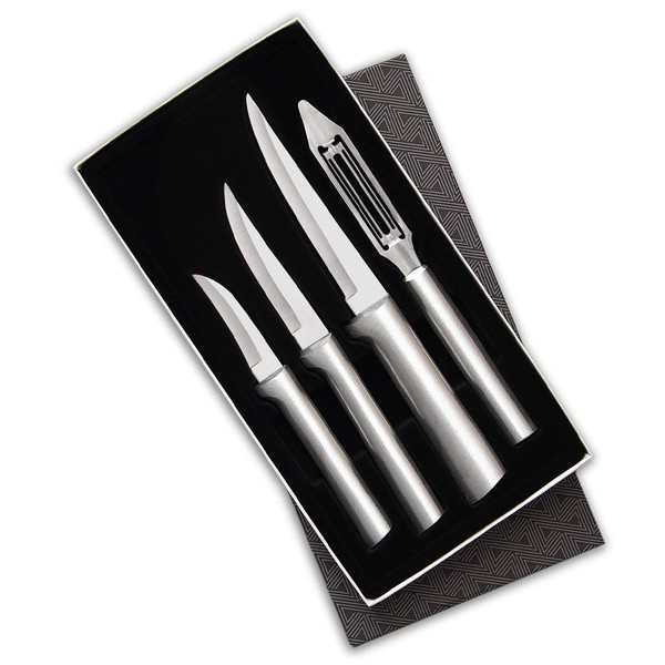 Rada Cutlery Meal Prep 4-Piece Paring Knife Gift Set – Stainless Steel Blades and Aluminum Handles
