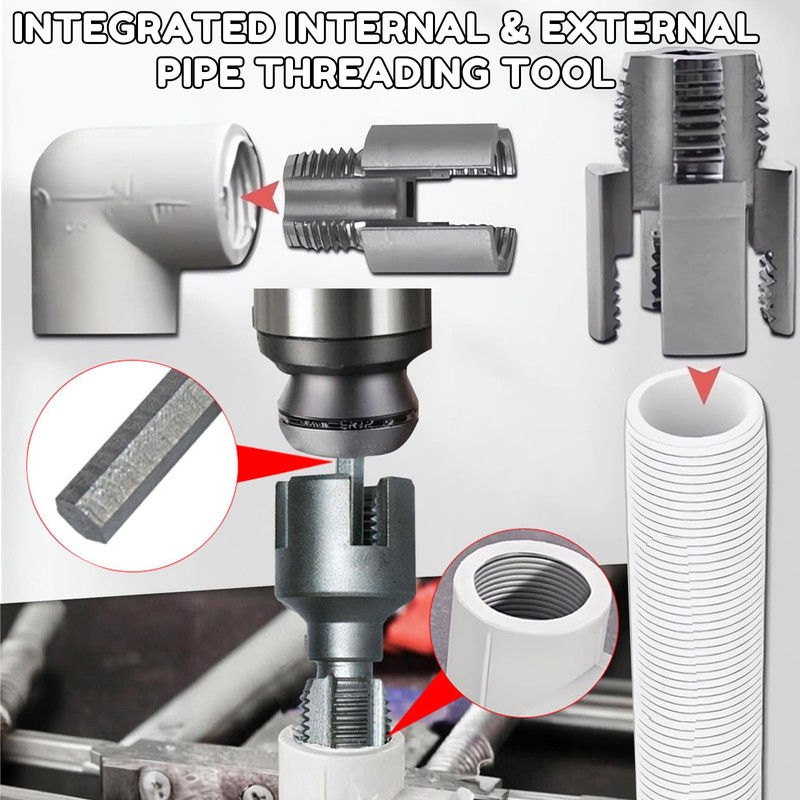 Pipe Thread Cutting Tool, Integrated Internal & External Pipe Threading