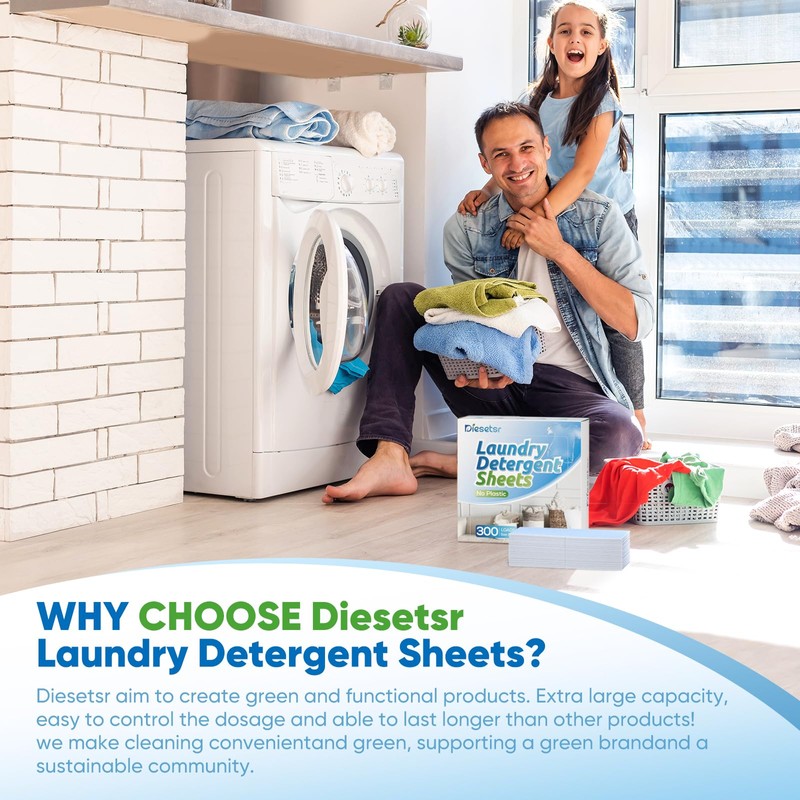 Laundry Detergent Sheets 300 Loads Diesetsr Laundry Sheet ECO-friendly Travel
