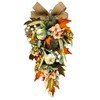Svndlyn 24 Inch Lighted Fall Teardrop Swag with Timer and