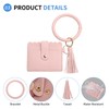 SUIKIHUM Card Holder Wallet with Keychain Wristlet, Slim PU Leather