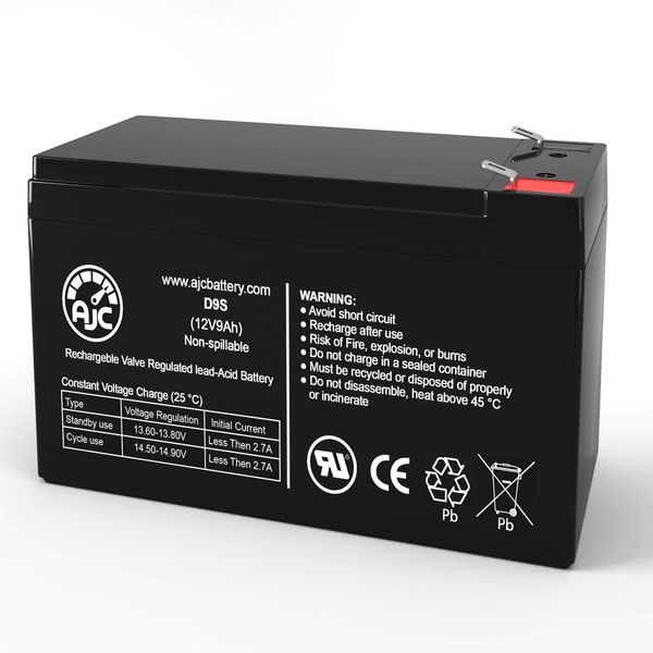 Power Source WP9-12 (91-194) 12V 9Ah Sealed Lead Acid Battery - This is an AJC Brand Replacement