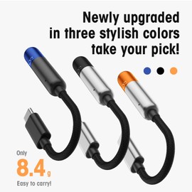 SHANLING UA MINI New Upgraded USB C DAC with LED Light Audio Cables High Resolution 3.5mm Female to Type C Male Lossless Headphone Amplifier for Smartphones/PC/Laptops/Players (Blue)