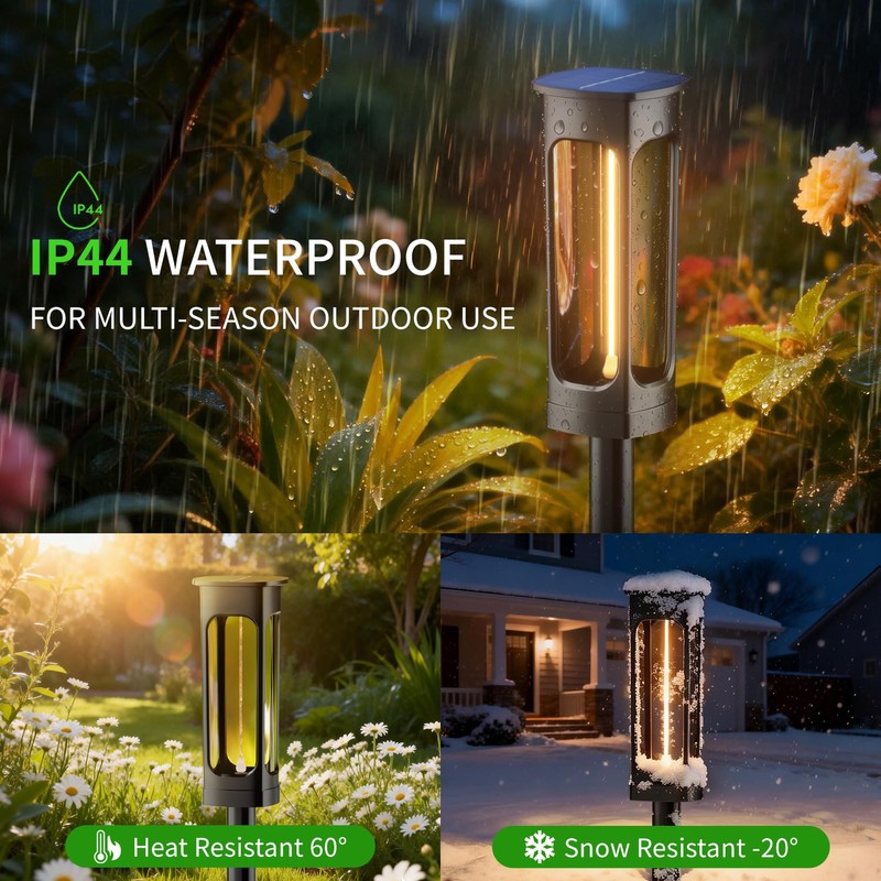 Hiromeco Solar Pathway Lights Outdoor Waterproof: Garden Lights Solar Powered