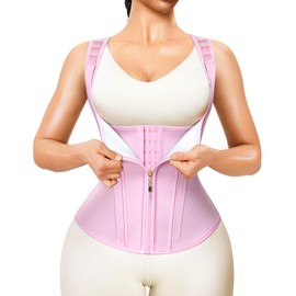 Junlan Waist Trainer for Women - Sauna Suit Sweat Vest for Working Out(Pink,Medium)