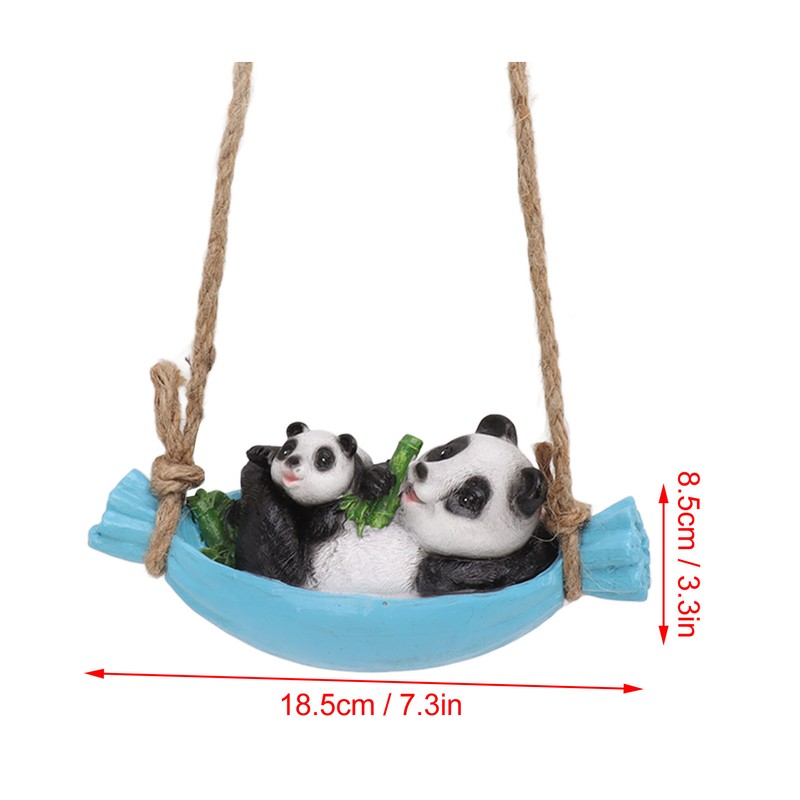 Swing Panda Statue Mother and Baby Panda Lying On The