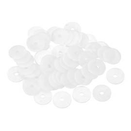 uxcell 55Pcs M3 Nylon Flat Washers Plain Washer 3mm ID 16mm OD 1mm Thick Plastic Washers for Screws Bolts Garden Faucet Plumbing Washers Repair, White