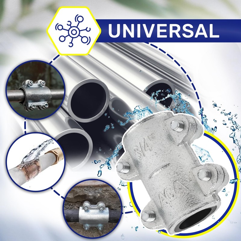 Sealing clamp made of steel, 3/4 inch for repairing steel