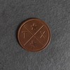 Texas Compass Leather Coasters, Full Grain Leather, 4" Round, 1