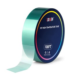 TOUSEN 0.05 ×10mm × 108FT PET High-Temperature Green Tape – Heat Transfer Tape for Heat Sublimation Press Vinyl - Easy Peel-Off Residue-Free, Electronics, Automotive & Industrial Use