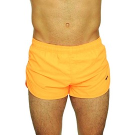 UZZI Men's Running Shorts Swimwear Trunks 1830, Neon Orange, X-Large
