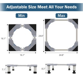 Kokorona Washing Machine Stand Mini Fridge Stand with 4 Strong Feet (7.1-8.3in High), Adjustable Refrigerator Base Multi-Functional Washer Dryer Pedestals, Max Load 330LBS