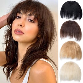 Yamel Bangs Hair Clip Real Human Hair Unique Irregular Fringe Dark Brown Clip in Bangs Hair Extensions for Women