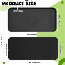 Vesici 2 Pcs Large Plant Tray and Automatic Plant Watering Mat Set Include 29.92" x 15.08" Multi-use Durable Big Plastic Tray and 3 mm Self Watering Capillary Mat for Indoor Outdoor Plants