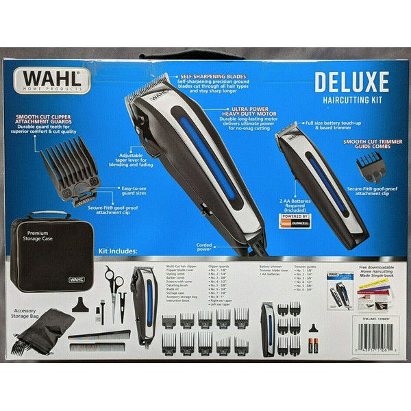 WAHL Deluxe Complete Hair Cutting Kit 29 Piece Clipper Set with Beard Trimmer -Retail $125+!!! BY AMPLEXPO