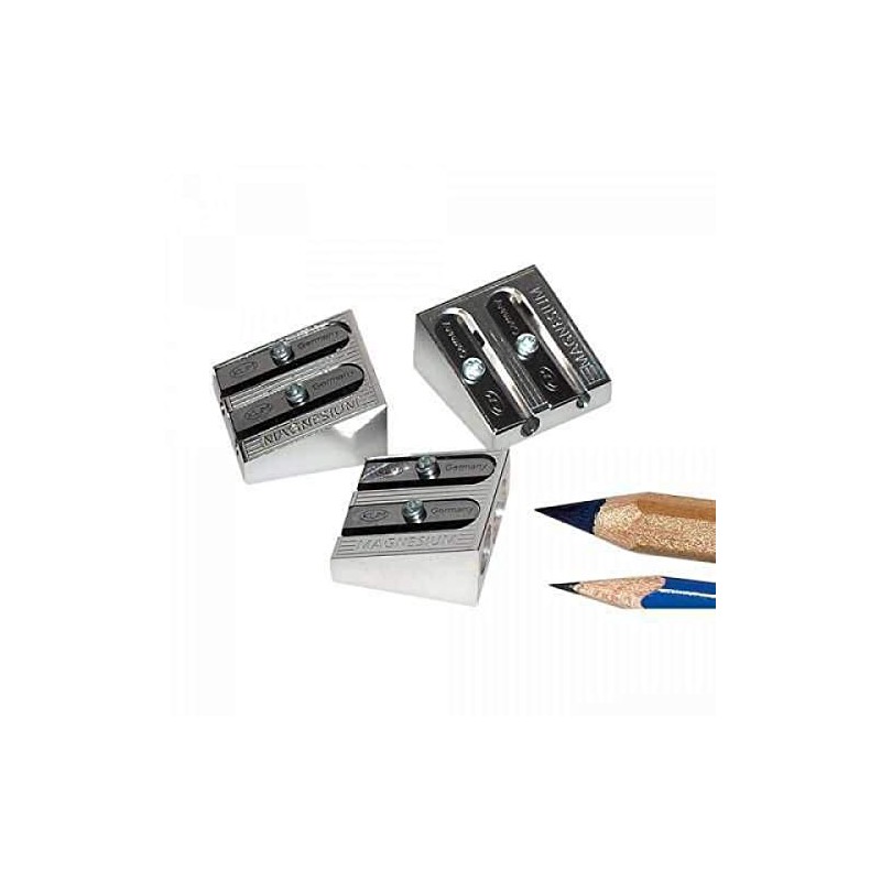 Kum 2-hole Pencil Sharpener Magnesium Alloy Wedge Profile