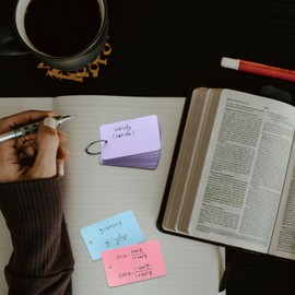 WUMUZAI 100 Pieces Flash Cards with Rings and Cover for Studying, 4 x 7 cm Small Blank Index Note Cards Double Side, Unruled Colored Flashcards Notecards for Study Business, Green