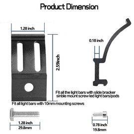 LEDOPPO LED Light Bar Mounting Brackets Kit - 2PCS Bottom Mounted Slide Base Bracket Adjustable Universal for LED Pods Work Light Bars, for Jeep Offroad Truck SUV