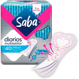 Saba Protectores Diarios Multiestilos Largos 40pzs